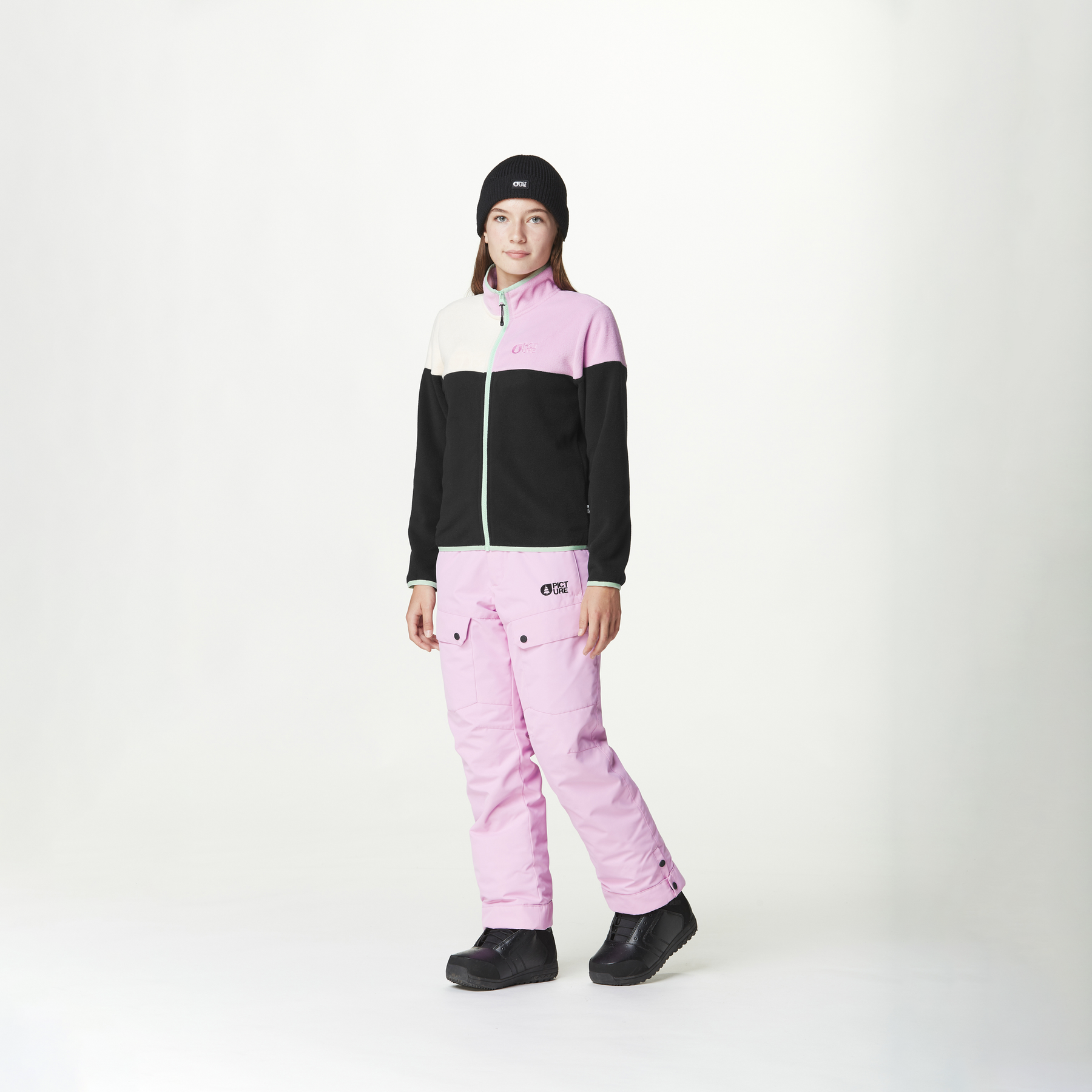 PIPOA  YOUTH FLEECE __color:Black_Vanilla_Orchid#2