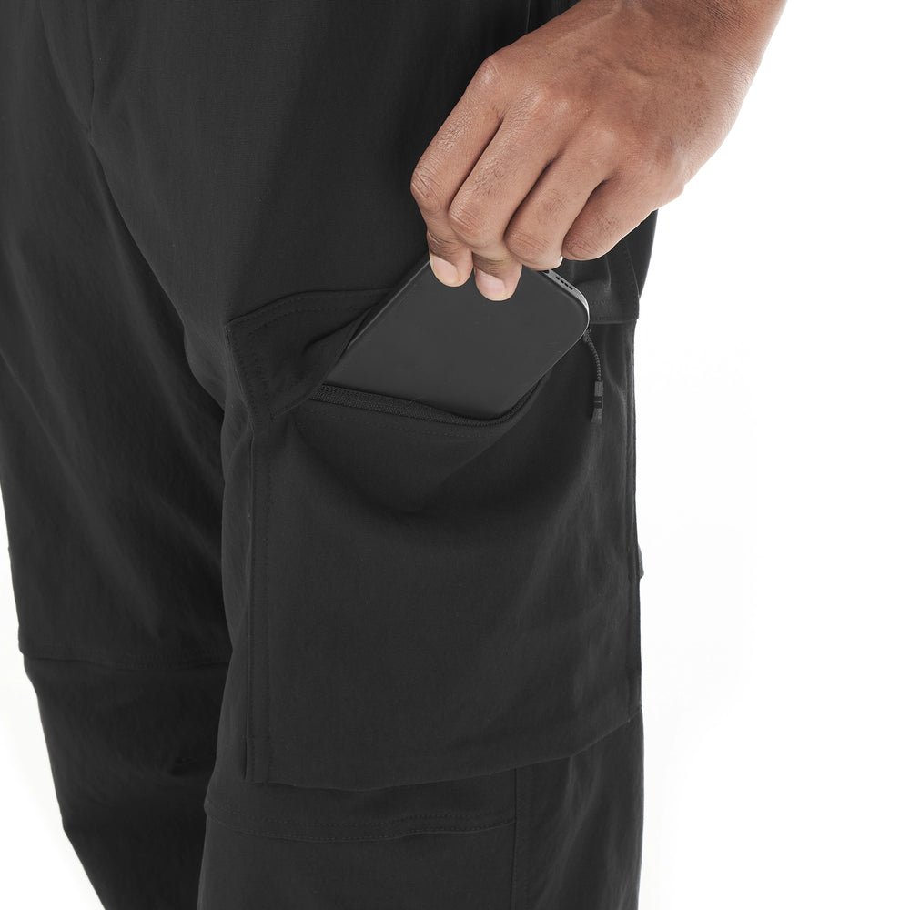 Zipped thigh pocket