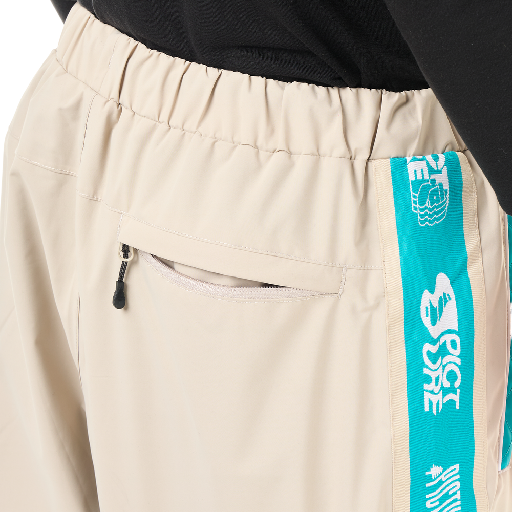 Back pockets with zips under flap