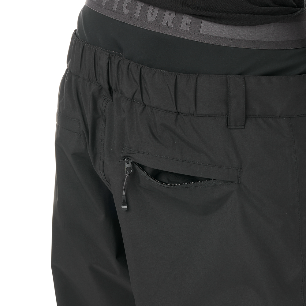 Back pockets with zips under flap