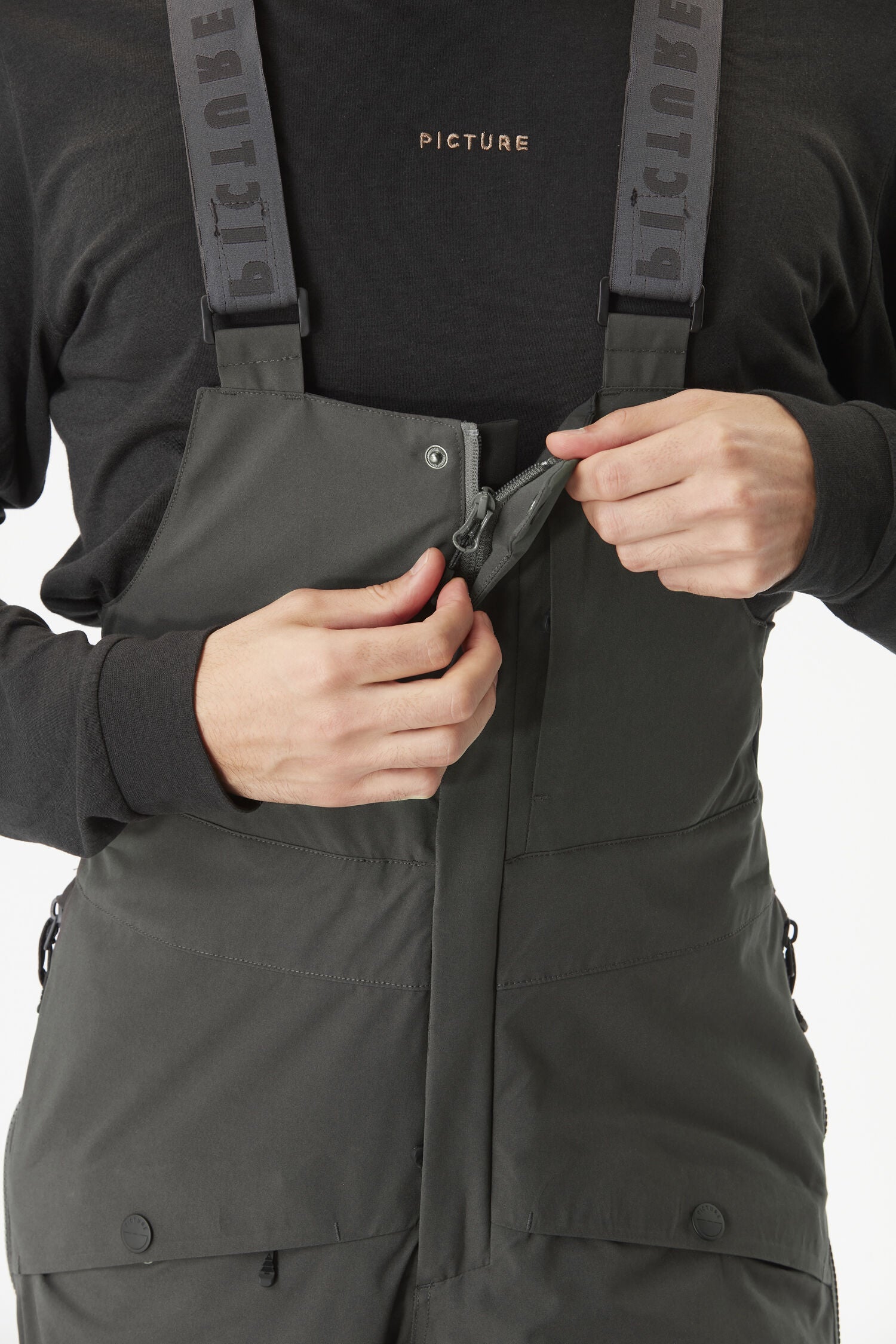 AVENING BIB PANTS __color:Raven_grey#40