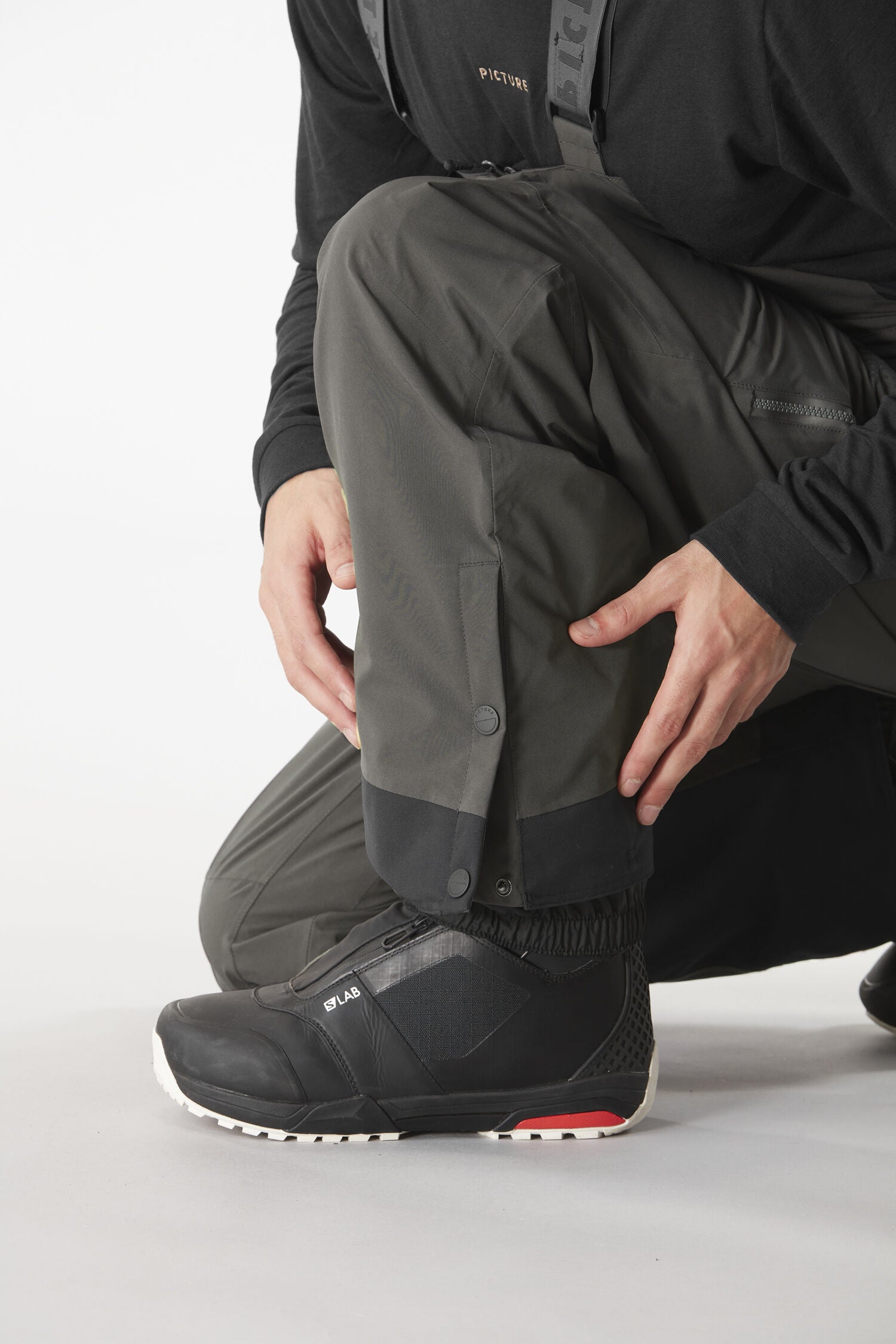 AVENING BIB PANTS __color:Raven_grey#43