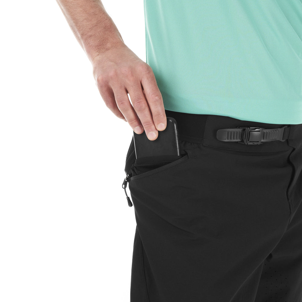 Neoprene-mesh-lined, zippered left side phone pocket