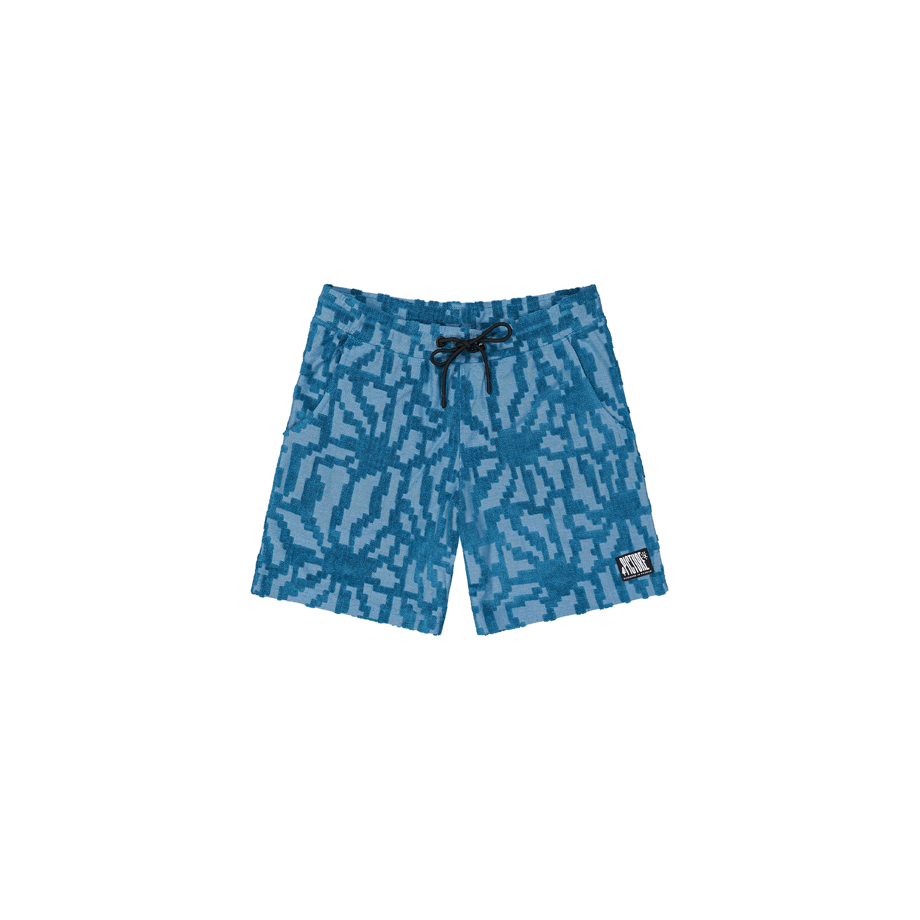 SPONGY SHORTS __color:Blue_Flower_Embossed#4