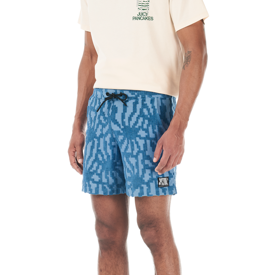 SPONGY SHORTS __color:Blue_Flower_Embossed#1