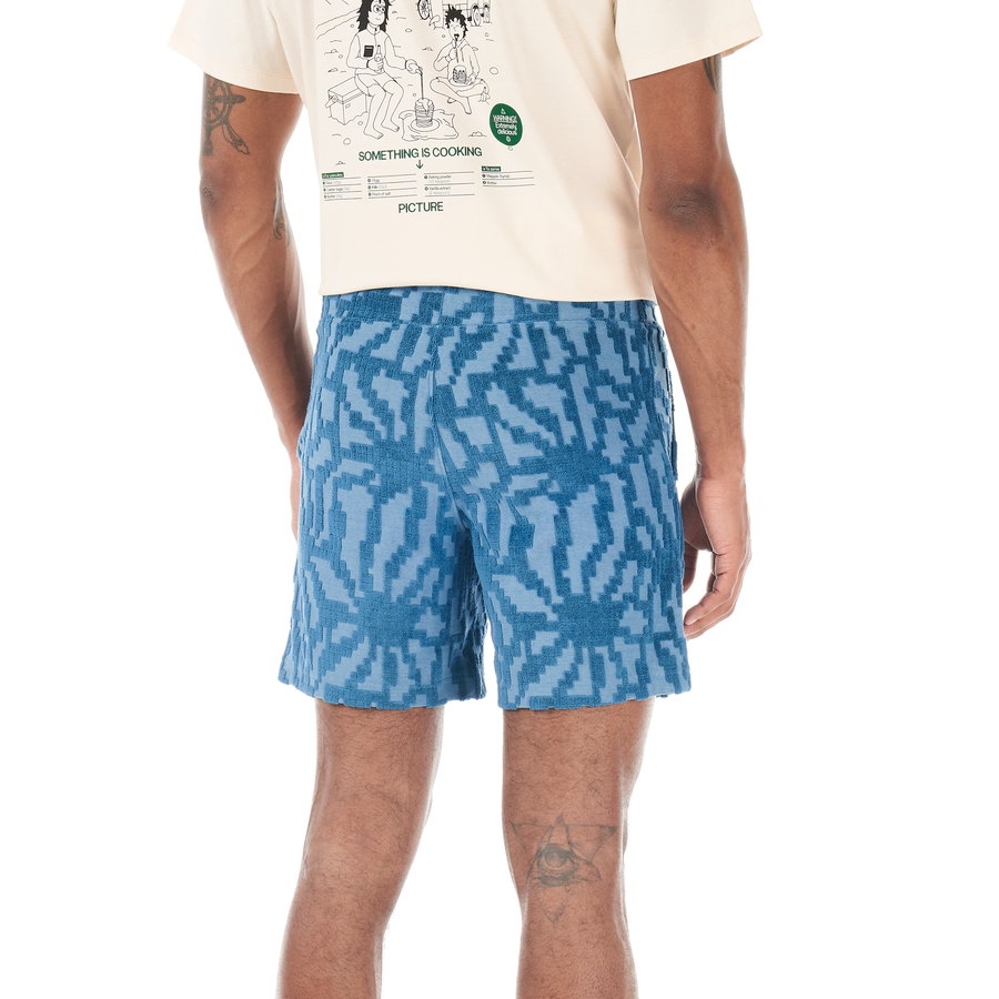 SPONGY SHORTS __color:Blue_Flower_Embossed#2