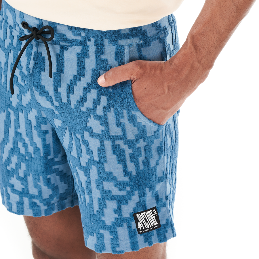 SPONGY SHORTS __color:Blue_Flower_Embossed#3