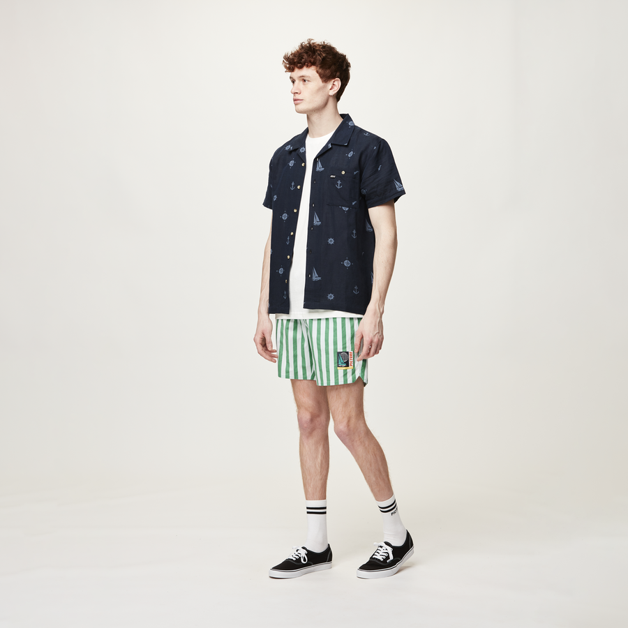 FISH 17 SHORTS __color:Lines_Green_Print#2
