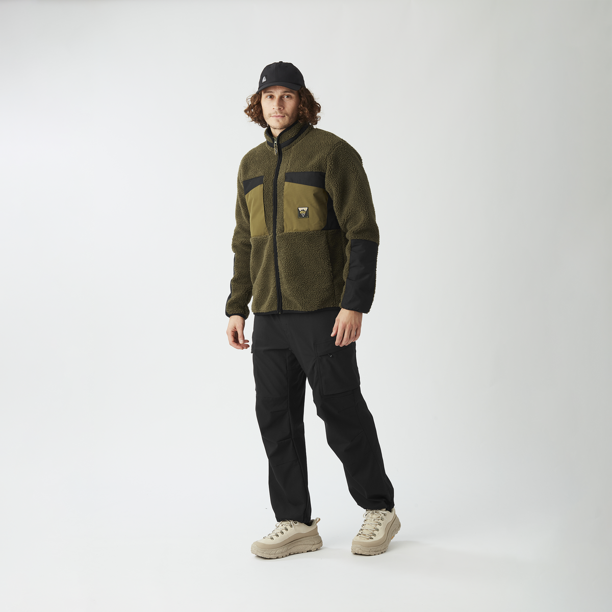 PMBTON ZIP FLEECE __color:Tobacco_Black#3