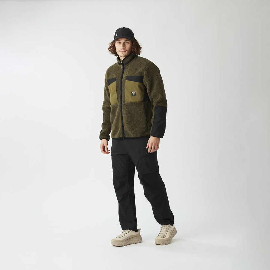 PMBTON ZIP FLEECE __color:Tobacco_Black#3