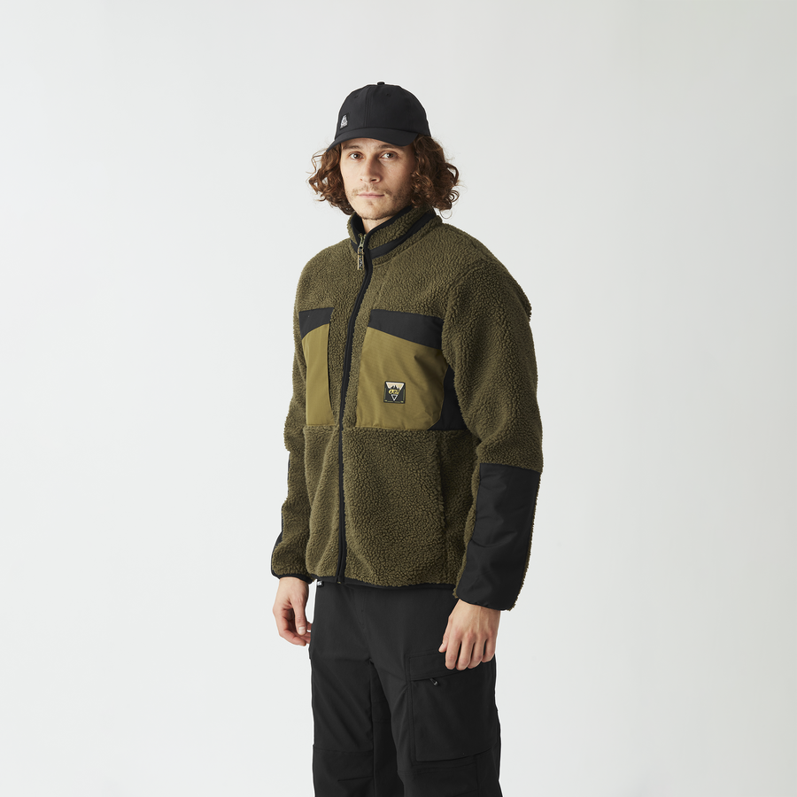 PMBTON ZIP FLEECE __color:Tobacco_Black#0