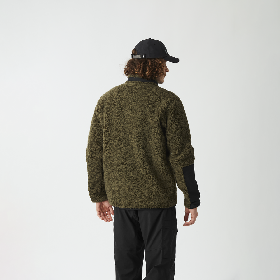 PMBTON ZIP FLEECE __color:Tobacco_Black#2