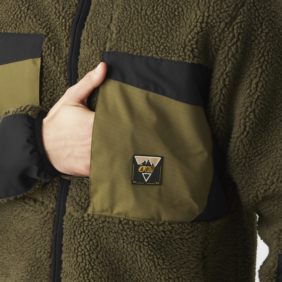 PMBTON ZIP FLEECE __color:Tobacco_Black#4