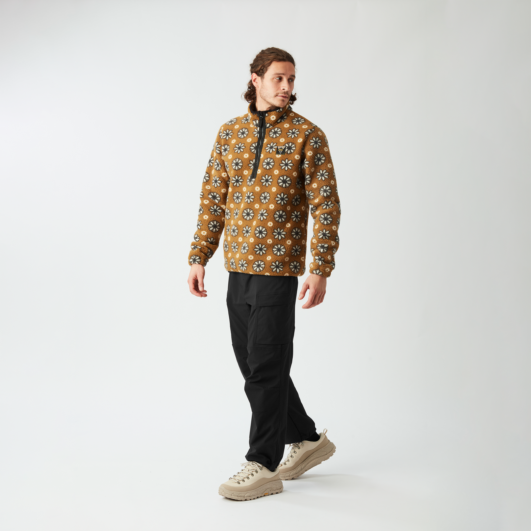 KIMAG PRINTED 1/4 FLEECE __color:Daisy_Print#3