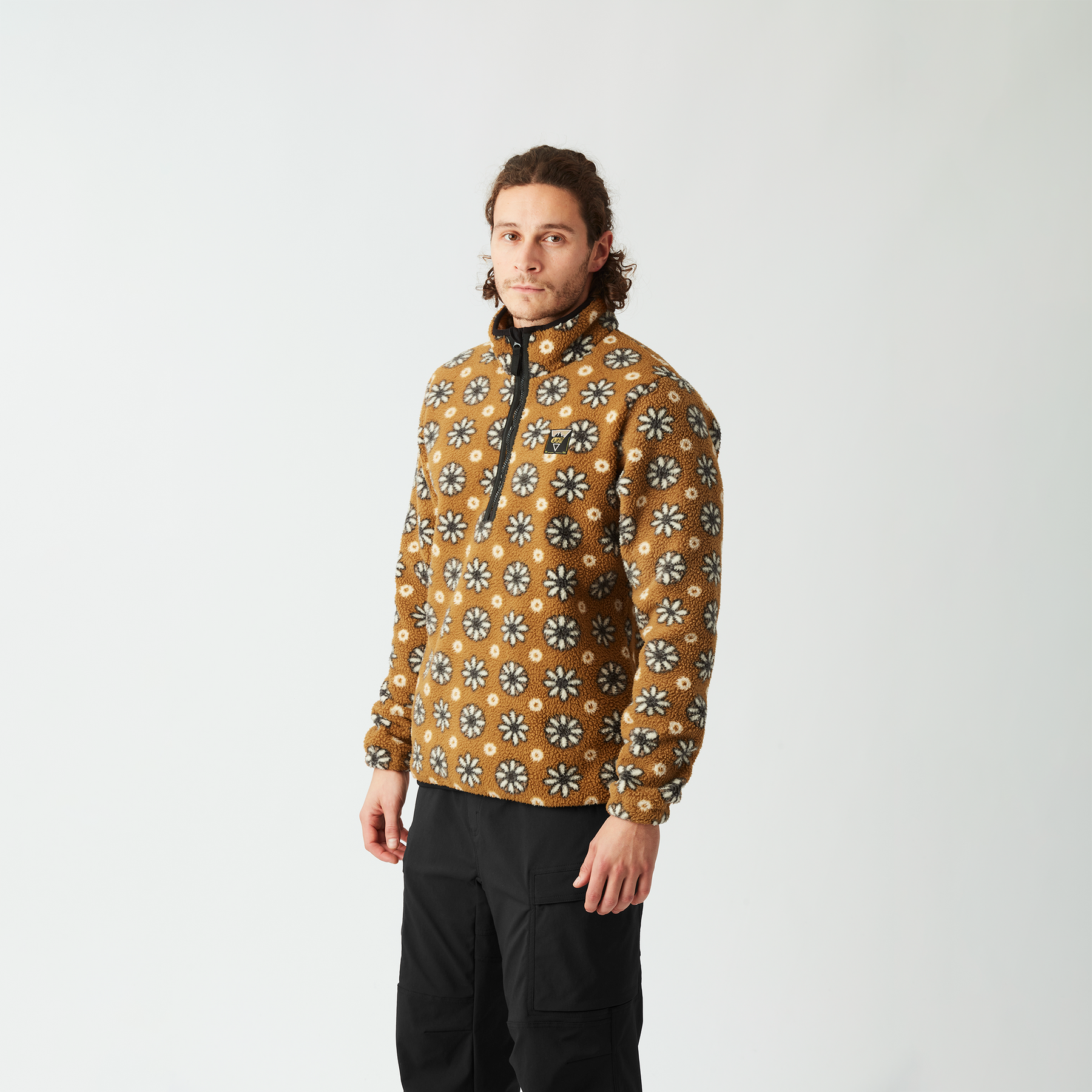 KIMAG PRINTED 1/4 FLEECE __color:Daisy_Print#1