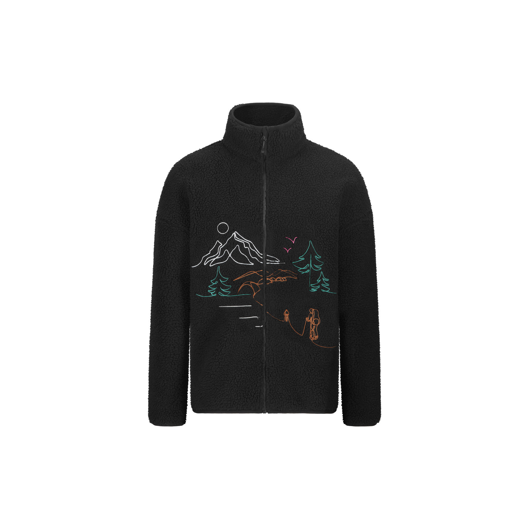 HAFDALS EMB ZIP FLEECE __color:Black#7