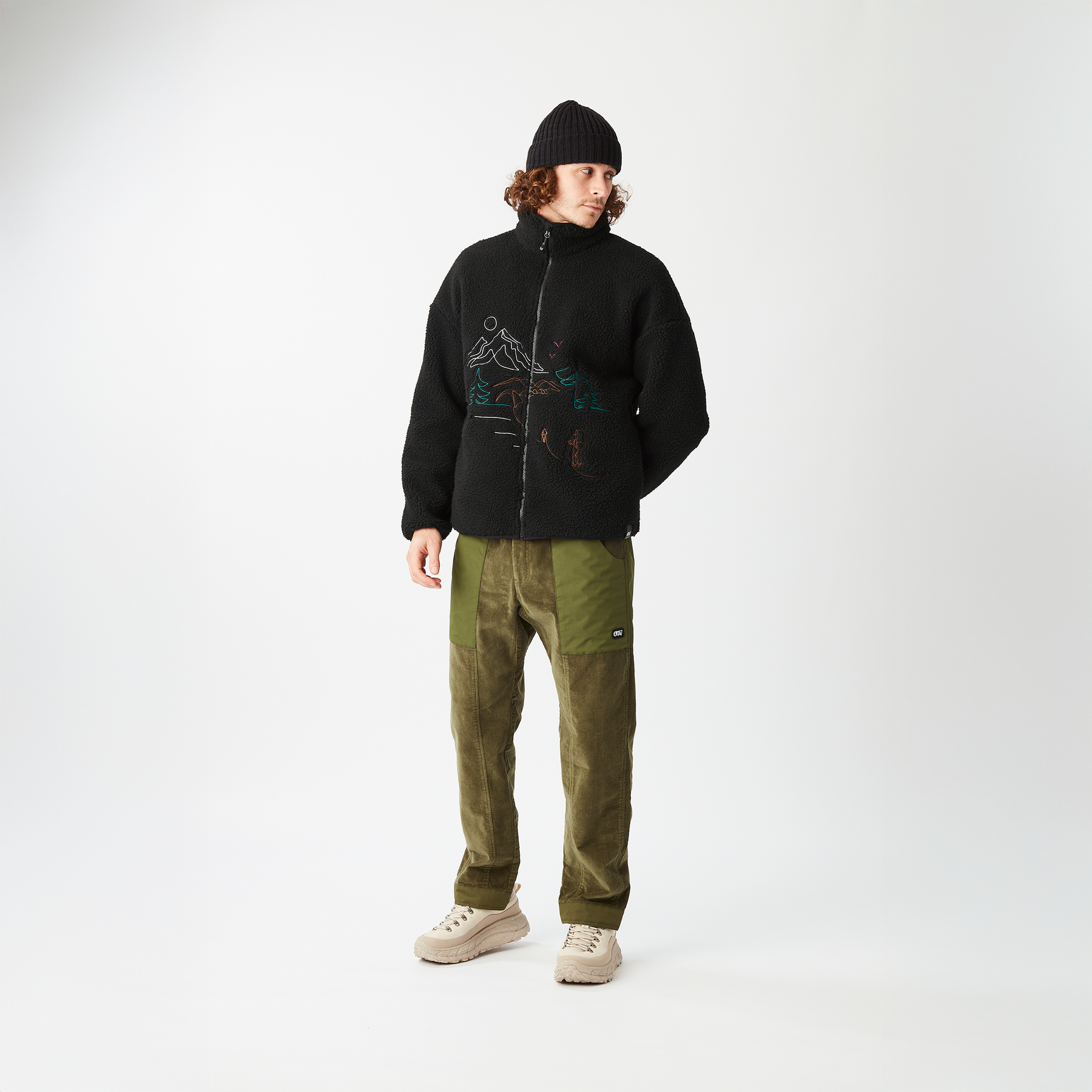 HAFDALS EMB ZIP FLEECE __color:Black#3