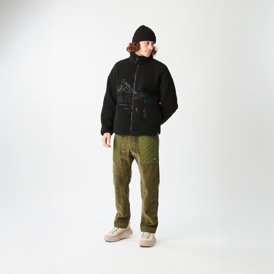 HAFDALS EMB ZIP FLEECE __color:Black#3