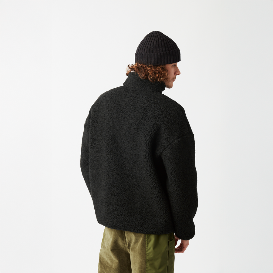HAFDALS EMB ZIP FLEECE __color:Black#2