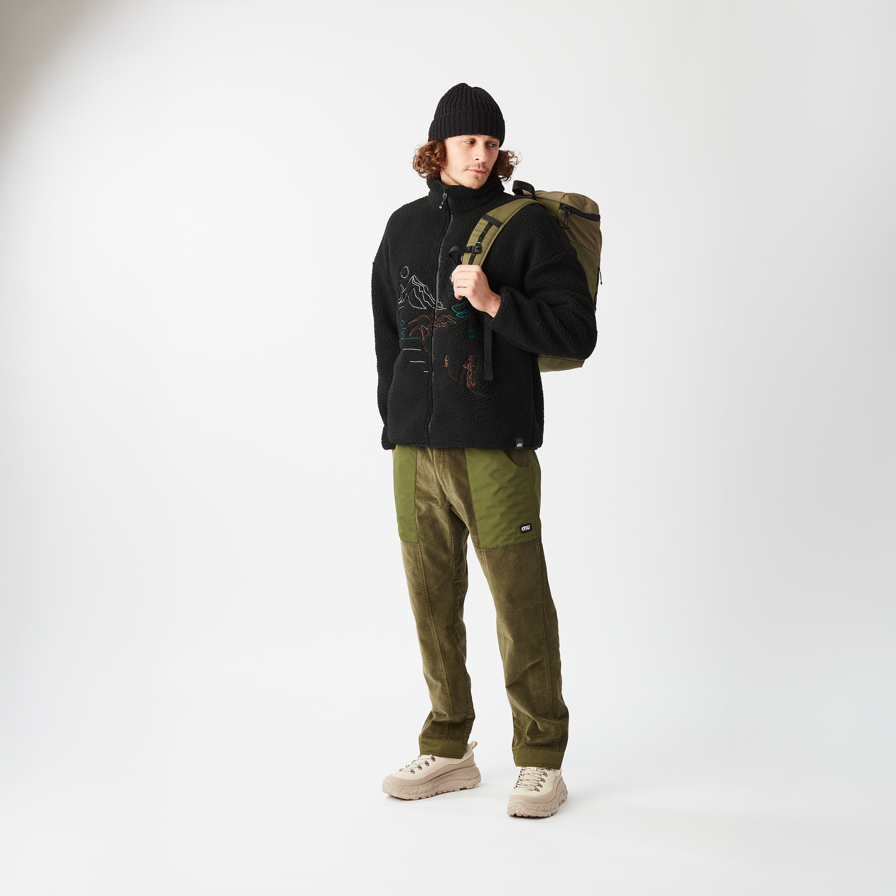 HAFDALS EMB ZIP FLEECE __color:Black#4