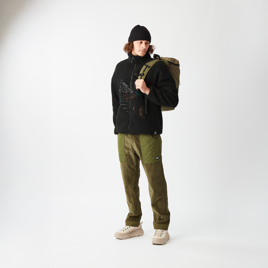 HAFDALS EMB ZIP FLEECE __color:Black#4
