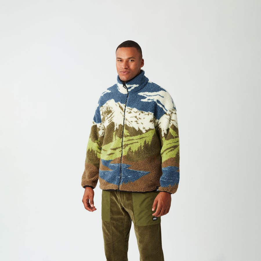 HAFDALS ZIP FLEECE __color:Cloudy_Landsc_Sherpa_M#0