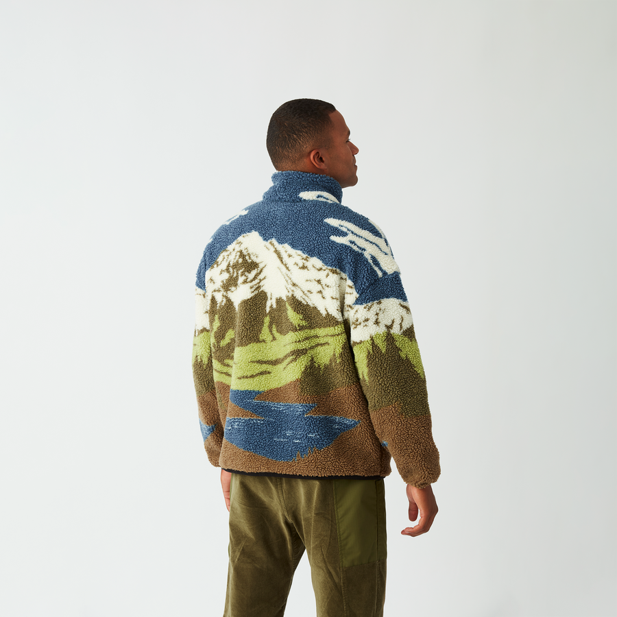 HAFDALS ZIP FLEECE __color:Cloudy_Landsc_Sherpa_M#2