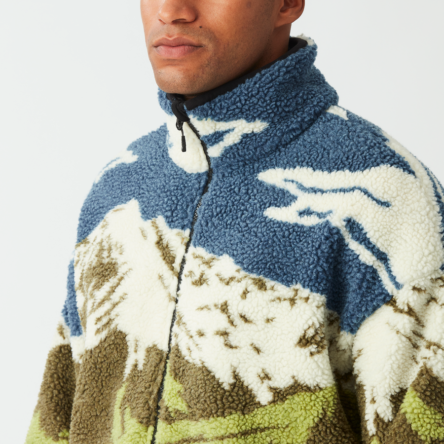 HAFDALS ZIP FLEECE __color:Cloudy_Landsc_Sherpa_M#3