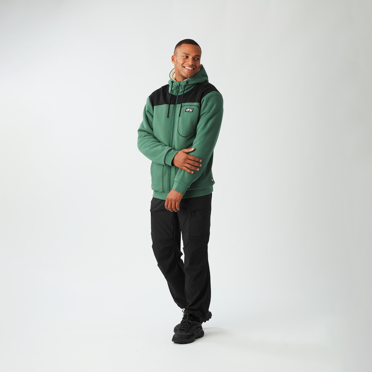 BASEMENT PLUSH ZIP HOODIE __color:Smoke_Pine#11