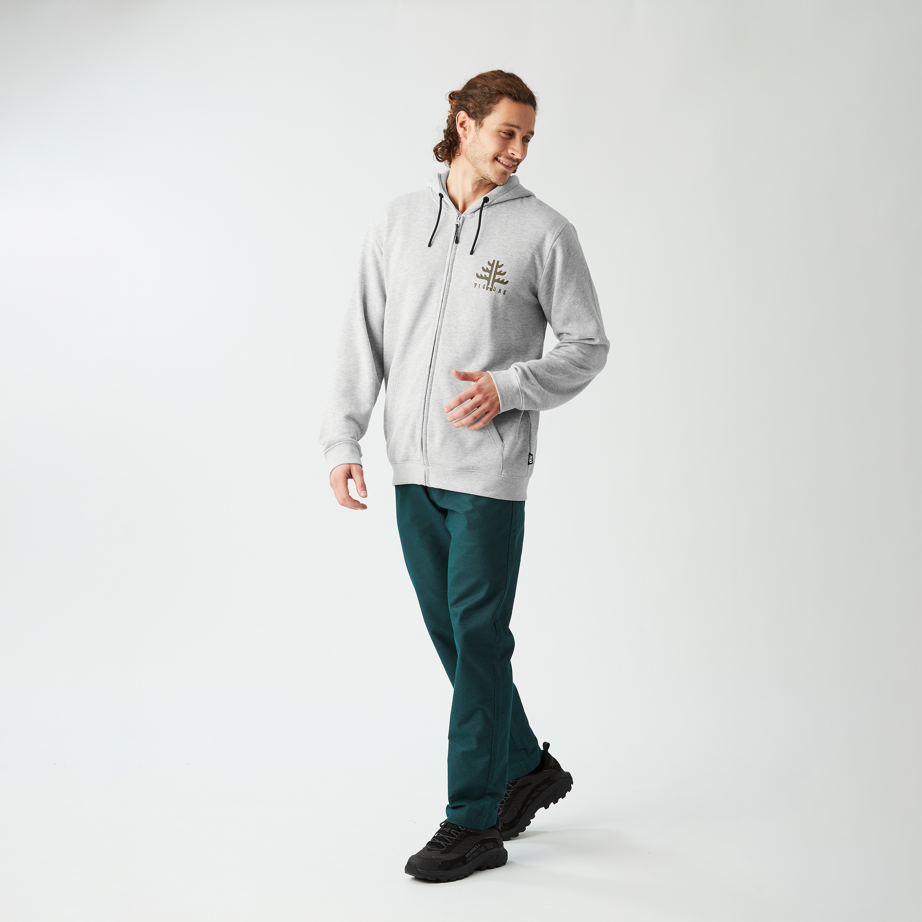 OUVEA ZIP HOODIE __color:Grey_Melange#7