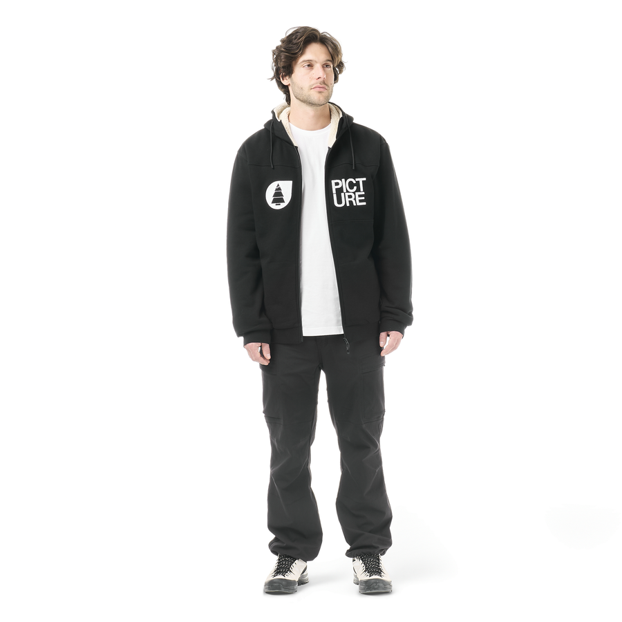 BASEMENT PLUSH ZIP HOODIE __color:Black#1