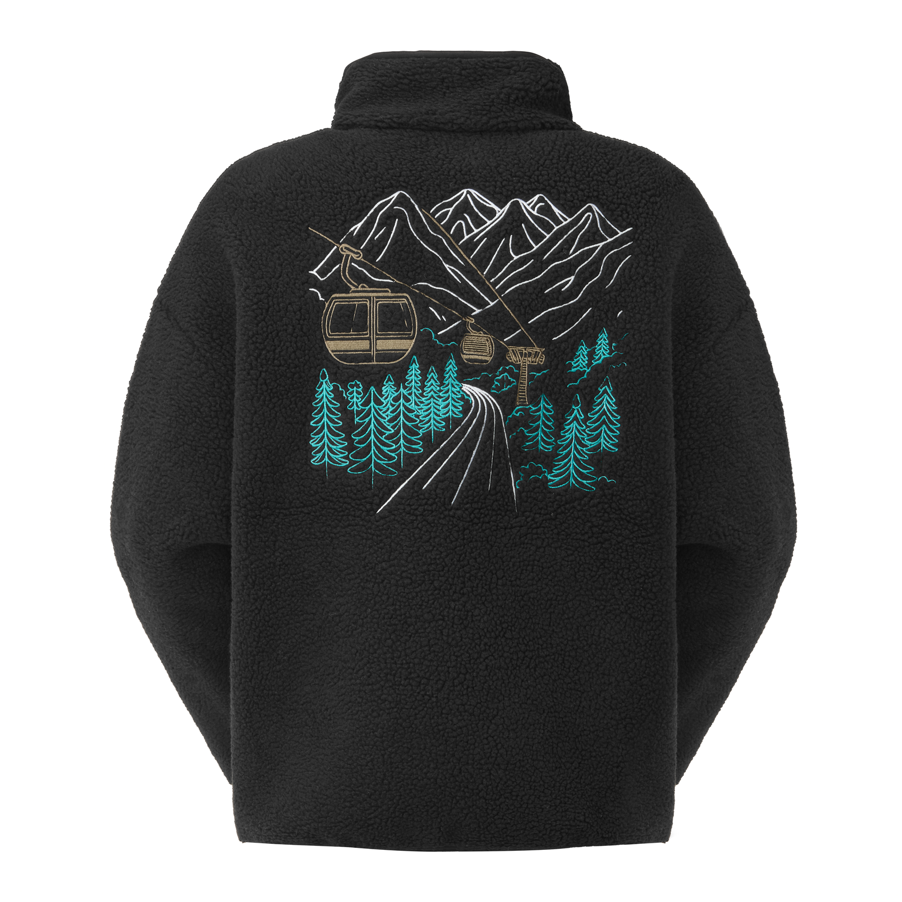 HAFDALS EMB ZIP FLEECE __color:Black#5