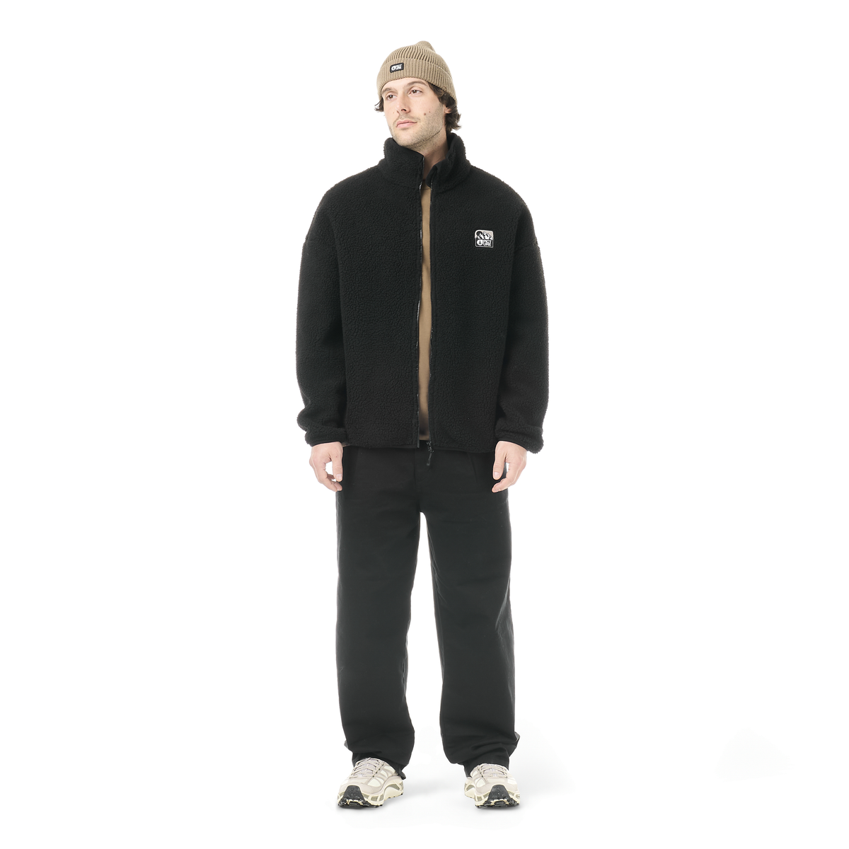 HAFDALS EMB ZIP FLEECE __color:Black#1