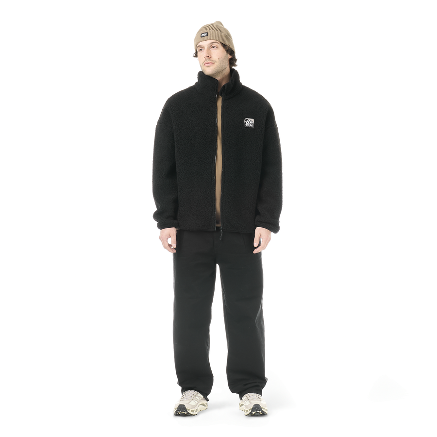 HAFDALS EMB ZIP FLEECE __color:Black#1