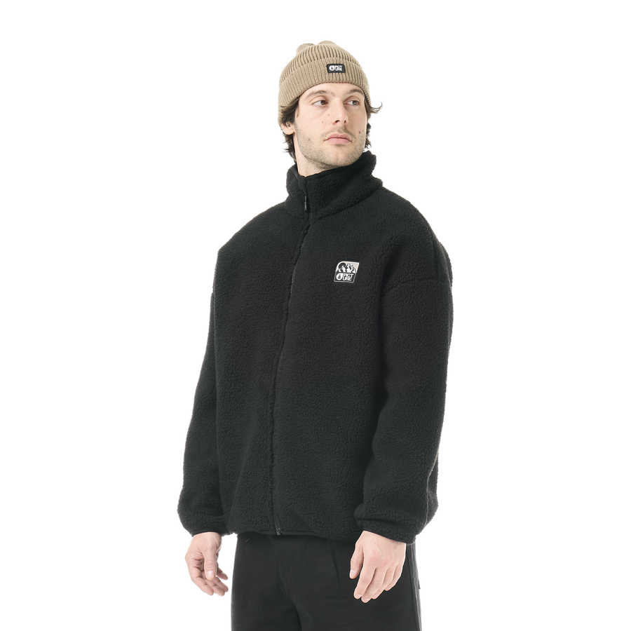 HAFDALS EMB ZIP FLEECE __color:Black#0