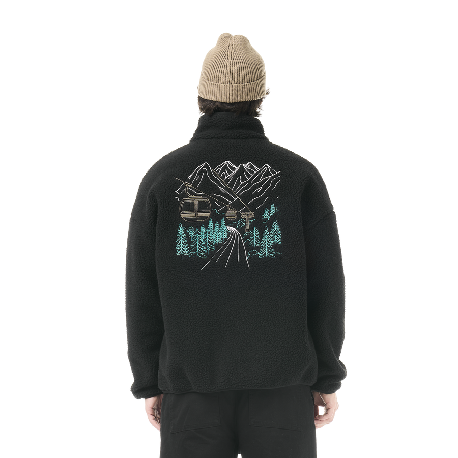 HAFDALS EMB ZIP FLEECE __color:Black#2
