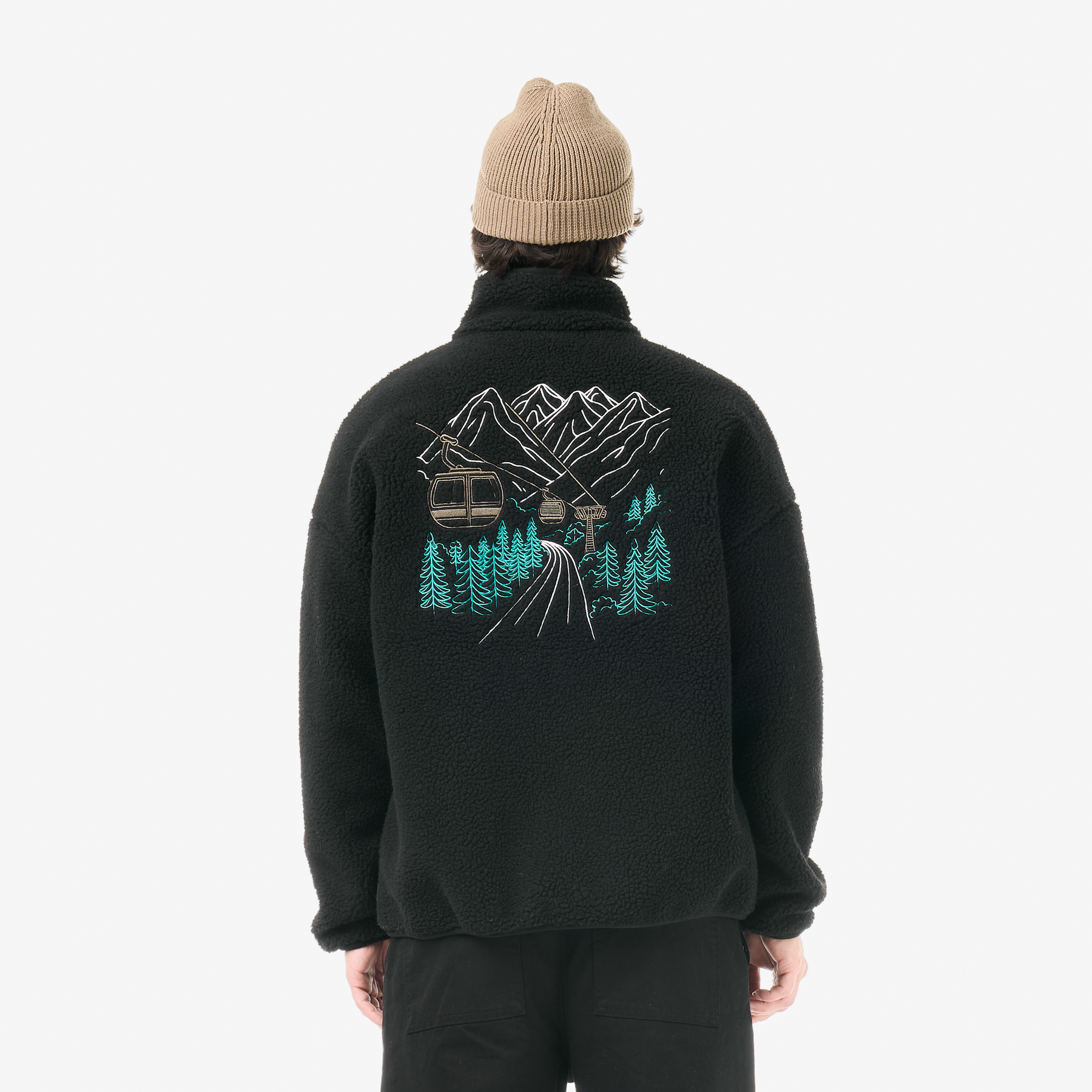 HAFDALS EMB ZIP FLEECE