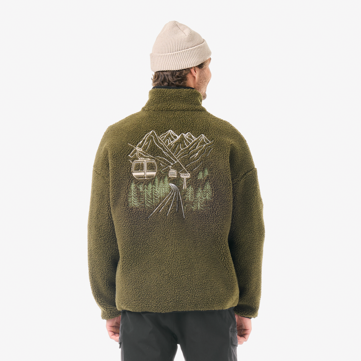 HAFDALS EMB ZIP FLEECE