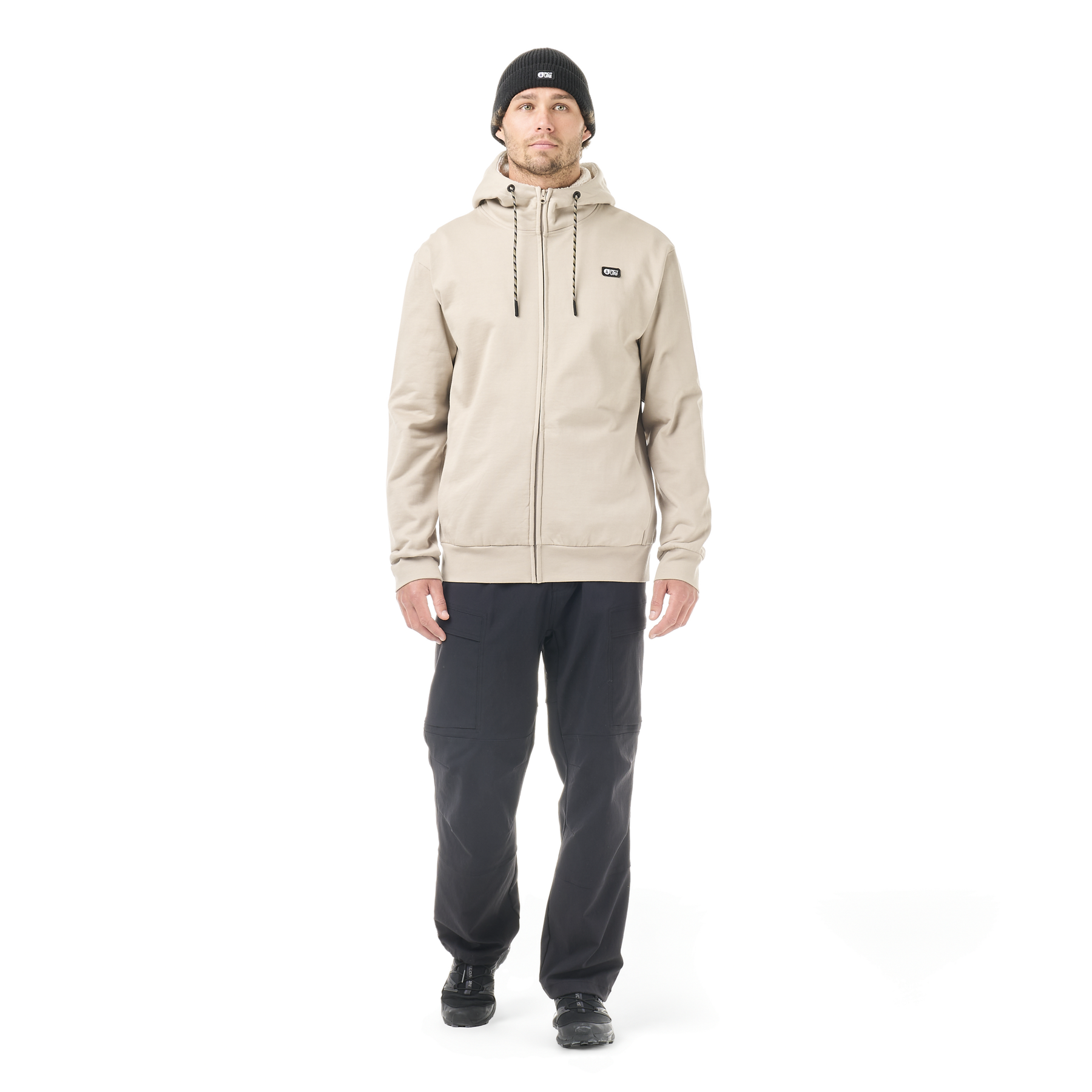 YINNI PLUSH ZIP HOODIE __color:Pure_Cashmere#1