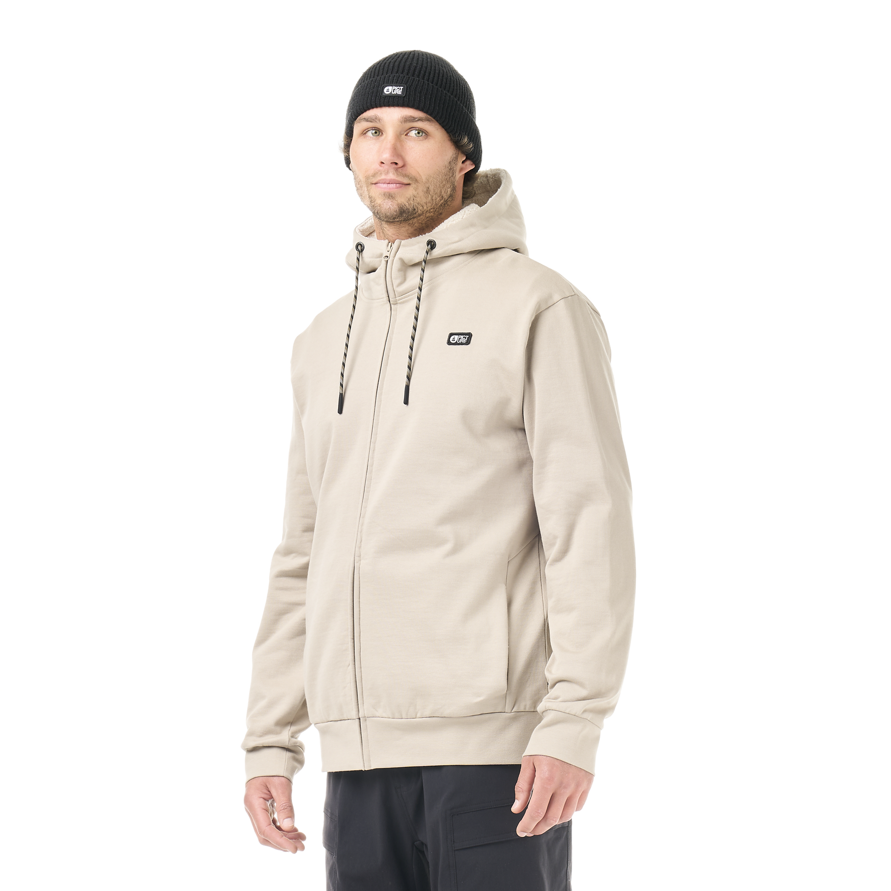 YINNI PLUSH ZIP HOODIE __color:Pure_Cashmere#0