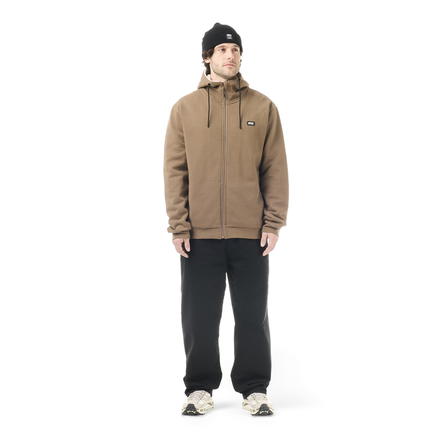 YINNI PLUSH ZIP HOODIE __color:Shitake#8