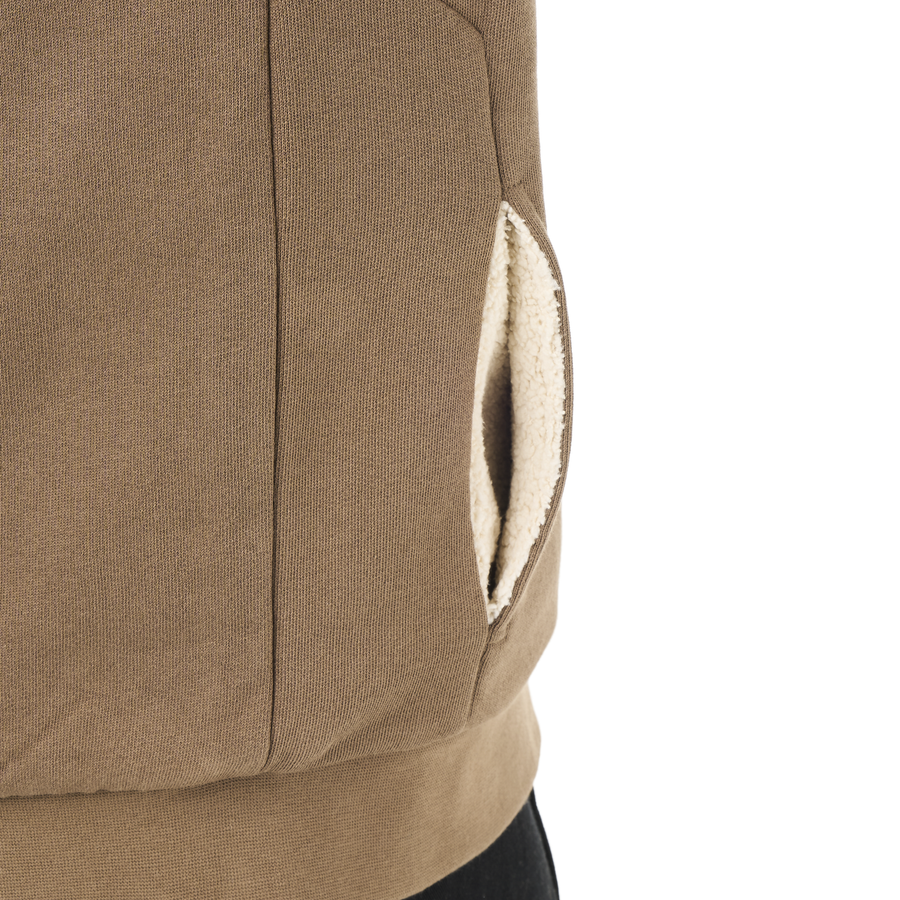 YINNI PLUSH ZIP HOODIE __color:Shitake#13