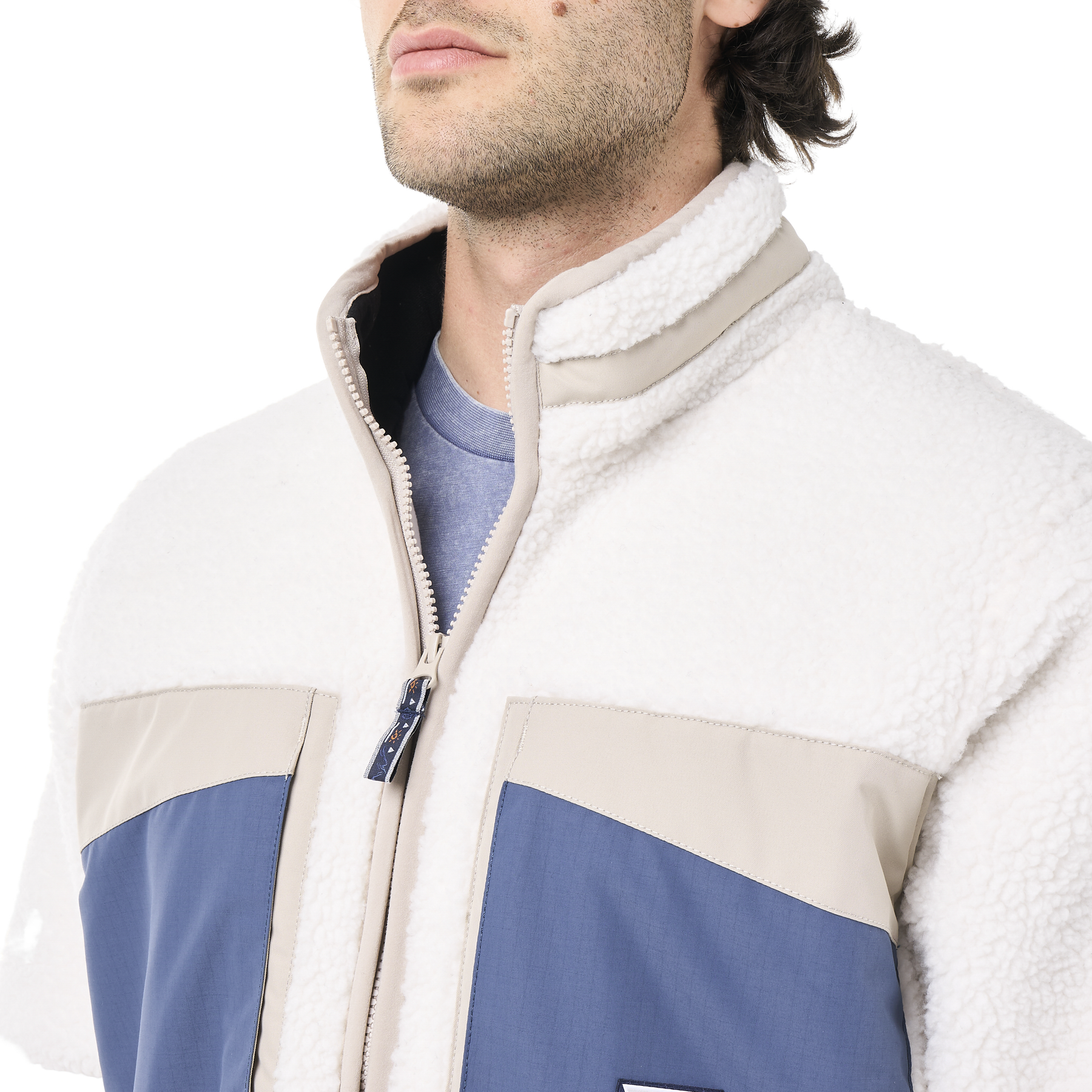 PMBTON ZIP FLEECE __color:Tofu_/_Vintage_Indigo#13