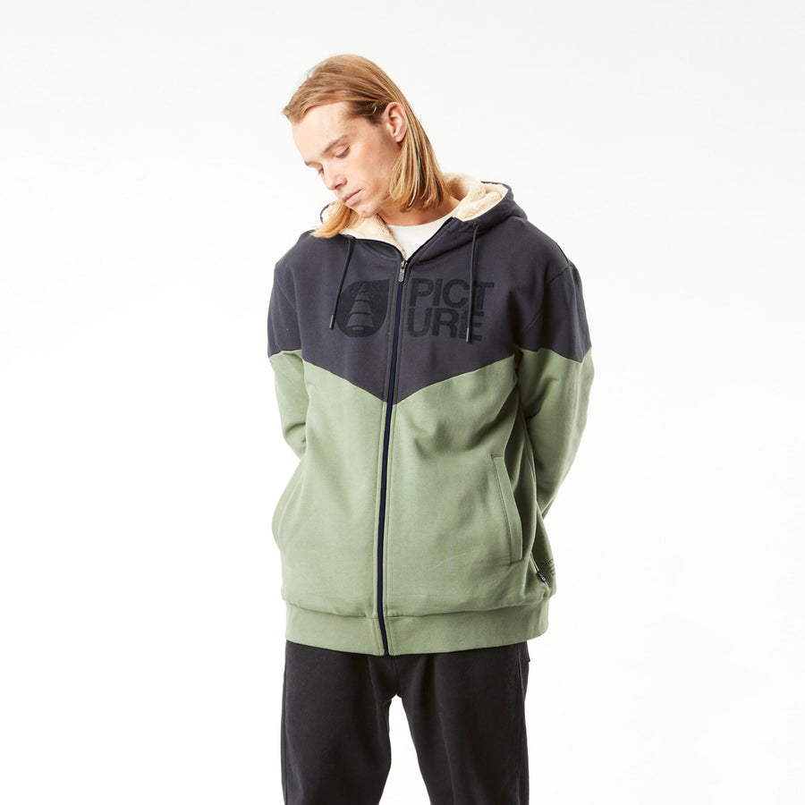 BASEMENT PLUSH ZIP HOODIE __color:Dark_Blue_Green_Spray#23