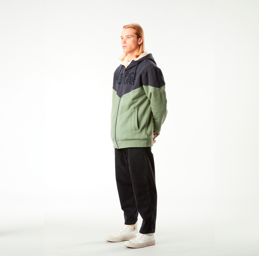 BASEMENT PLUSH ZIP HOODIE __color:Dark_Blue_Green_Spray#26