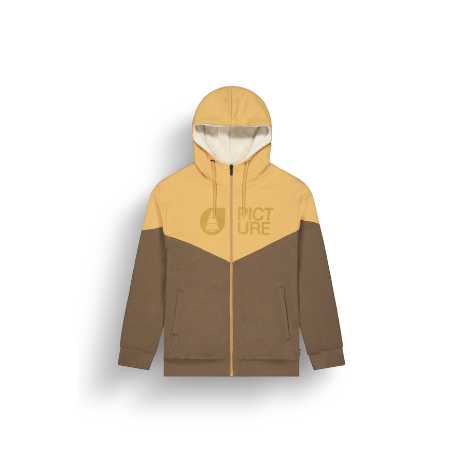 BASEMENT PLUSH ZIP HOODIE __color:Oak_Buff_Bison#43