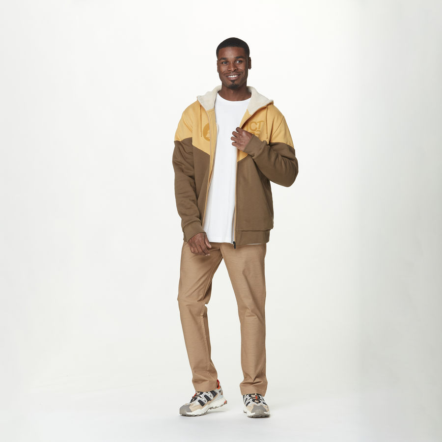 BASEMENT PLUSH ZIP HOODIE __color:Oak_Buff_Bison#40