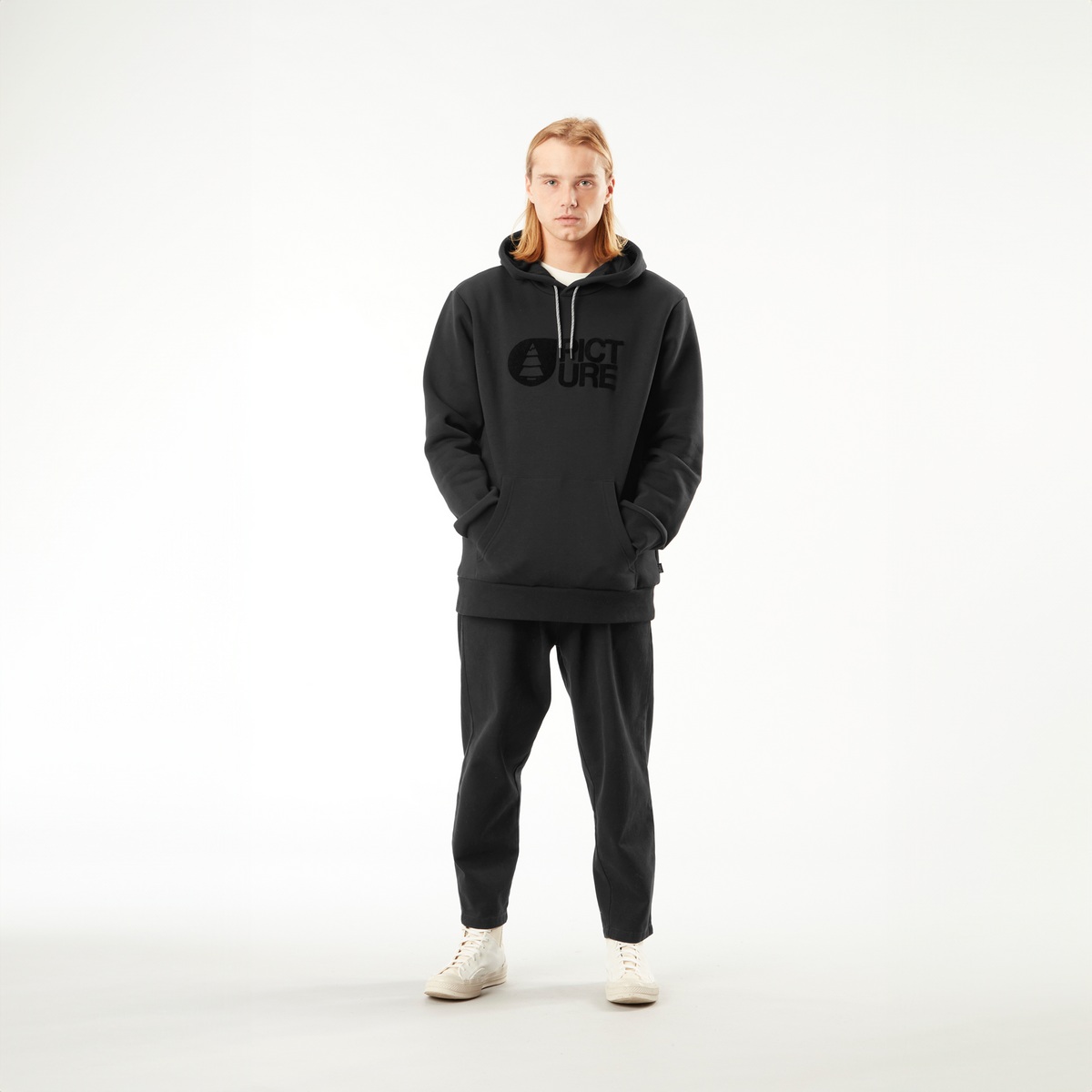 BASEMENT FLOCK HOODIE __color:Black#14