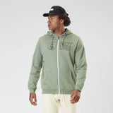 BASEMENT ZIP HOODIE __color:Green_Spray#7