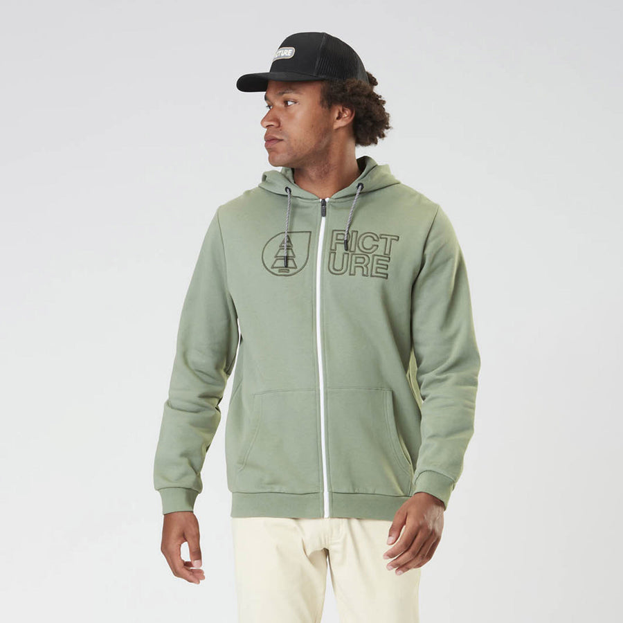 BASEMENT ZIP HOODIE __color:Green_Spray#7